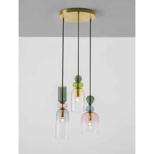 Nova Luce Staklena viseća svjetiljka u zlatnoj boji &amp;oslash; 42 cm Murano &amp;ndash; Slike