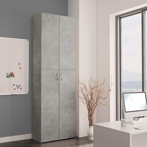  Uredski ormarić boja betona 60 x 32 x 190 cm konstruirano drvo Slike