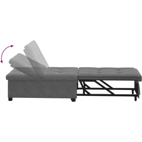 VidaXL Krevet na razvlačenje s kotačem Tamno siva 194 x 50 x 82 cm Slike