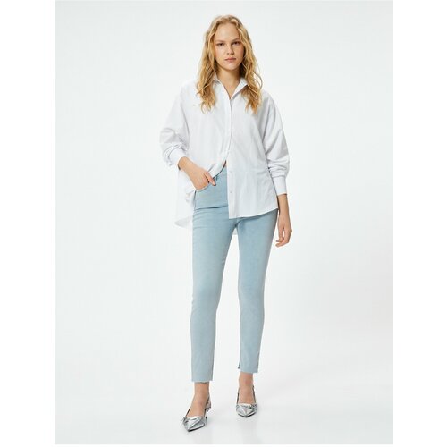 Koton Slim Fit High Waist Denim Trousers Elastic Pocket Cotton - Carmen Jeans Cene