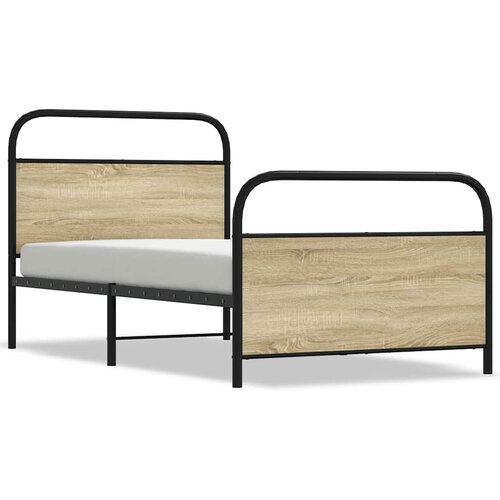 Maison Chic Posteljni okvir - Enojna postelja - Postelja za odrasle brez vzmetnice 100x200 cm sonoma hrast inž. les-J6490, (21773126) Cene