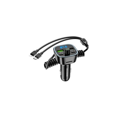 FM transmiter Bluetooth sa USB punjaćem i kablom Type-C + iPhone/lightning BOROFONE BC45 Prestige QC3.0 2-in-1 carwith black Slike