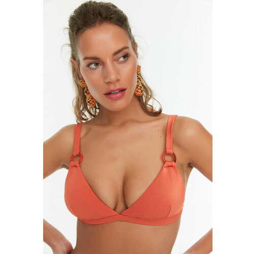 Trendyol Orange Accessory Detail Textured Bikini Top Slike