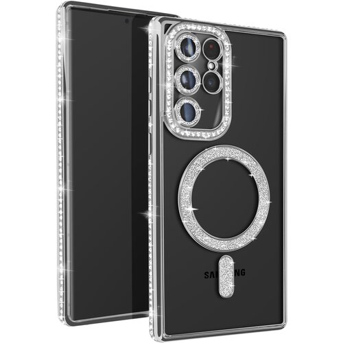 AVIZAR Diamantno ohi&scaron;je za Samsung Galaxy S23 Ultra MagSafe Contour Strass, Srebrna, (5000016891) Cene