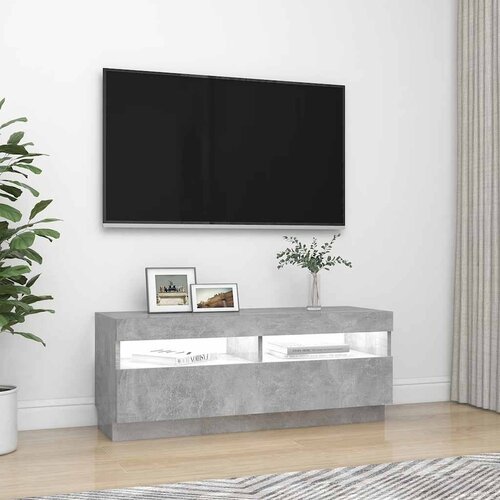  ormarić s LED svjetlima siva boja betona 100 x 35 x 40 cm Slike