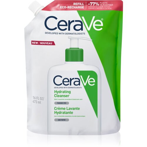 CeraVe Hydrating Cleanser čistilna emulzija z vlažilnim učinkom nadomestno polnilo 473 ml Slike
