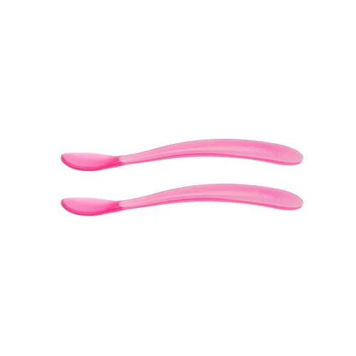 Chicco Soft Silicone žlička 6m+ Pink 2 kos