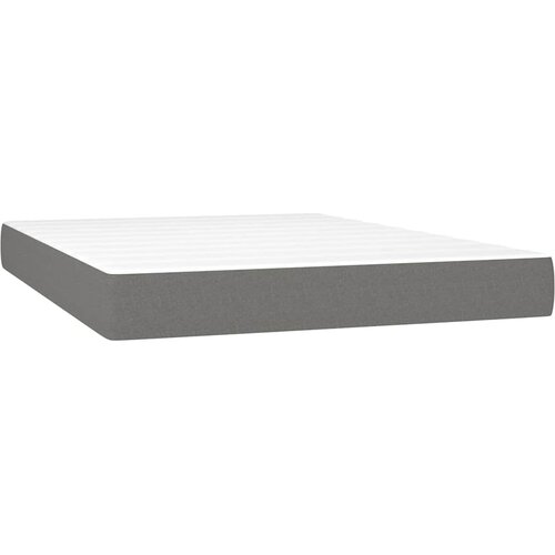  Krevet s oprugama i madracem tamnosivi 140x190 cm od tkanine Slike