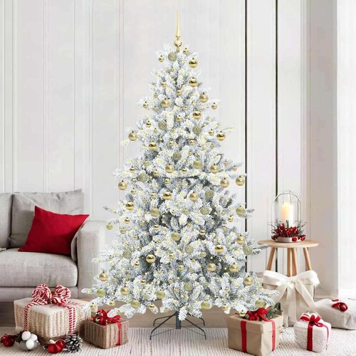 vidaXL Umjetno božićno drvce s nogom with LEDs s stalakom 180cm PVC Cijene