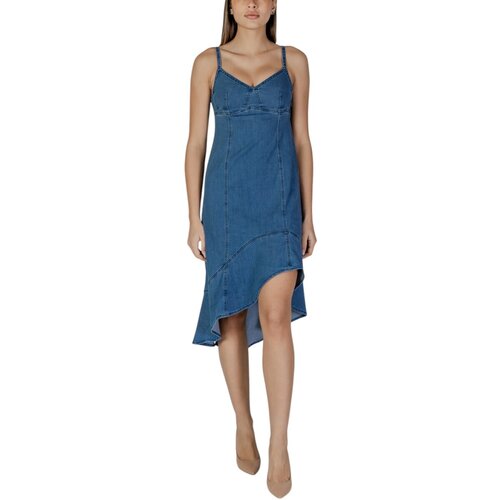 Desigual Dolge obleke VEST_MUNICH 25SWVD07 Modra Cene