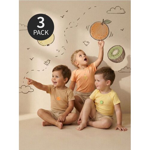 Sinsay Pamučni dječji bodi s voćnim printom 3 pack Cijene