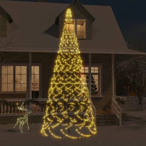  Božićno drvce na stijegu 1400 toplih bijelih LED žarulja 500 cm