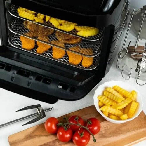 Klausberg KB-7557 Air Fryer Pečica 12 L &amp;ndash; 1800 W, 12 Programov, Rotirajoči Ražanj Slike