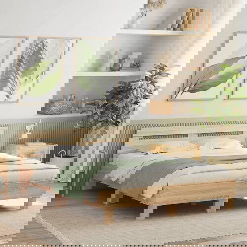 Furnova Posteljni okvir z vzglavjem sonoma hrast 140x200 cm inž. les, (21939390) Slike