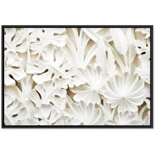 Slika - Ceramic Leaves (1 Part) Wide 120x80 U crnom drvenom okviru Slike