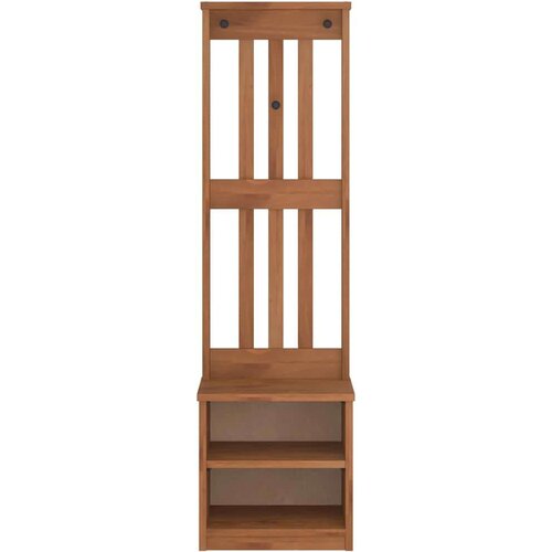  klop za predsobo SANDNES, trden borov les, rjava, 45x40x159,5 cm Slike