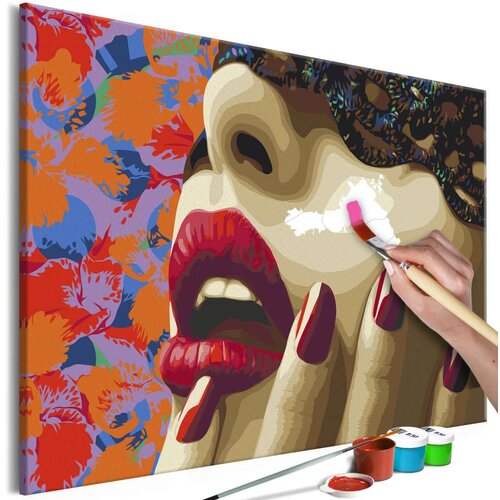  Slika za samostalno slikanje - Burgundy Lips 60x40 Slike