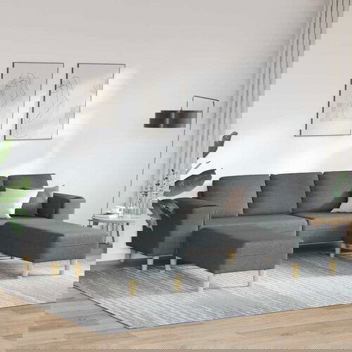 vidaXL Kavčna garnitura Temno siva blago Cene