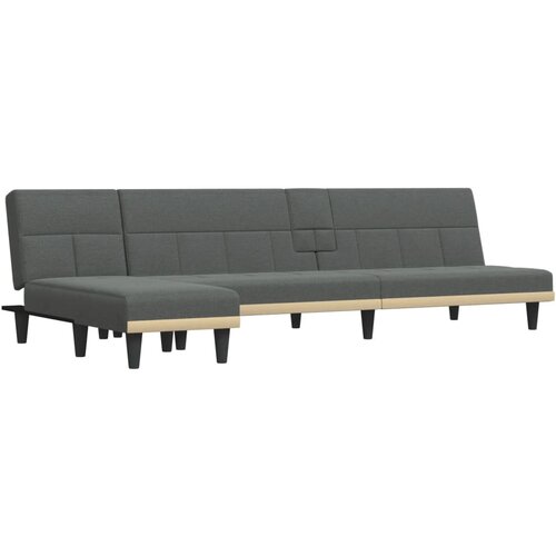 Maison Chic Raztegljiv kavč - Raztegljivi divan L oblike temno siv 255x140x70 cm tkanina, (21729217) Cene