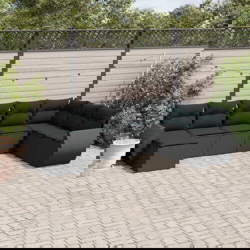 VidaXL 8-dijelni set vrtnih sofa od poliratana s jastucima crni Slike