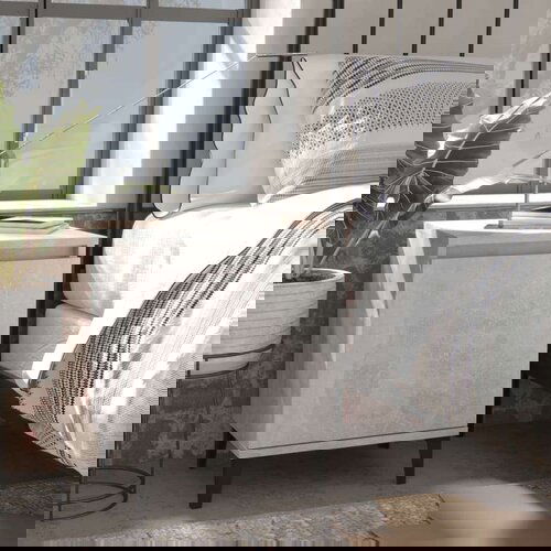  Noćni ormarić s metalnim nogama siva boja betona 40x30x50 cm Cijene