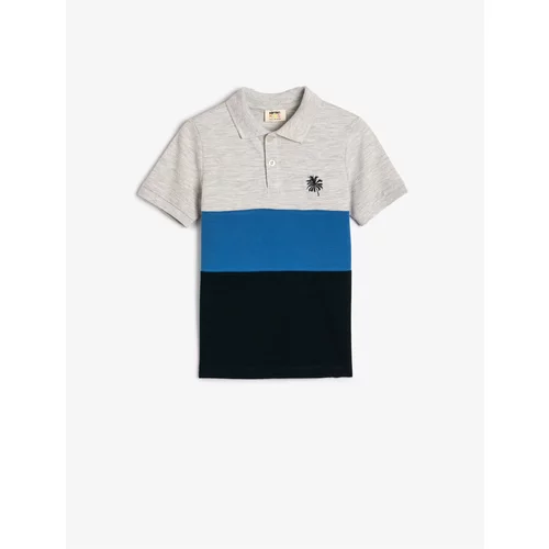 Koton Polo T-Shirt Color Blocked Short Sleeve Buttoned Cotton