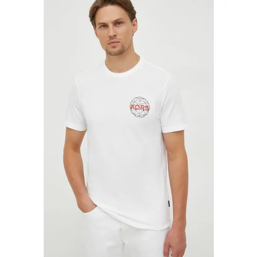 Michael Kors Bombažna kratka majica bela barva