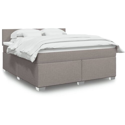 vidaXL Box spring postelja z vzmetnico taupe 180x200 cm blago Cene