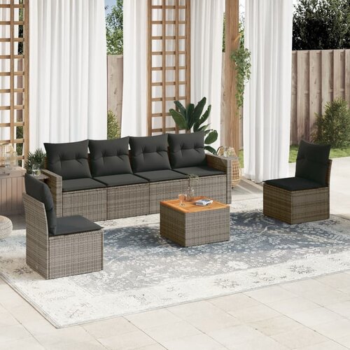 vidaXL 7-dijelni set vrtnih sofa sivi od poliratana Cijene