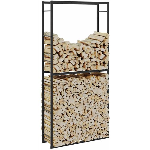 vidaXL Stalak za drva crni 100x30x209 cm čelik Cene