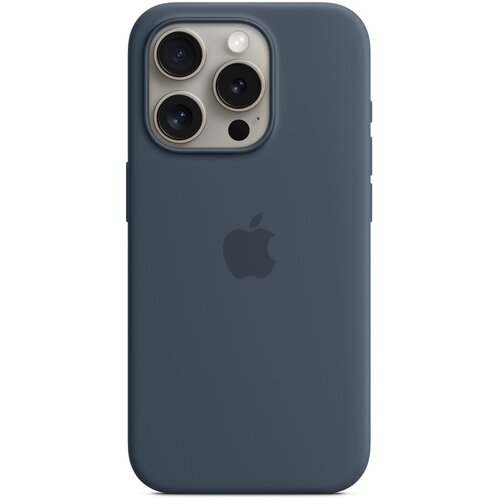 Apple iphone 15 pro max silicone case storm blue Slike