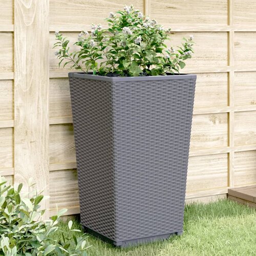 vidaXL Vrtna cvetlična korita 4 kosi siva 32,5x32,5x57 cm PP Cene