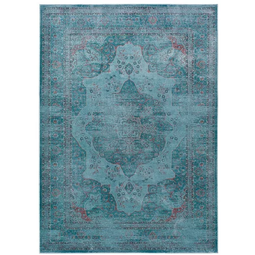 Universal plavi tepih od viskoze Lara Aqua, 60 x 110 cm