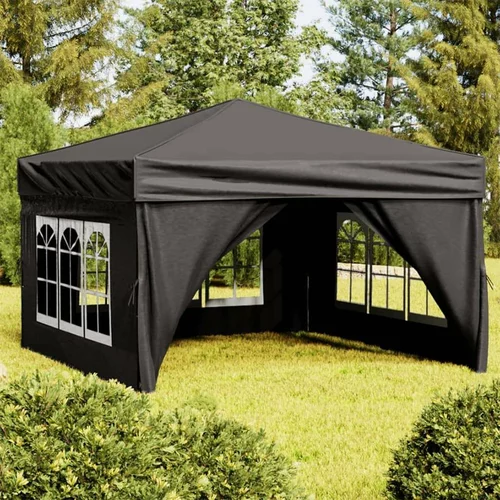 Sklopivi Zložljiv vrtni šotor s stranicami črn 3x3 m, (20609166)