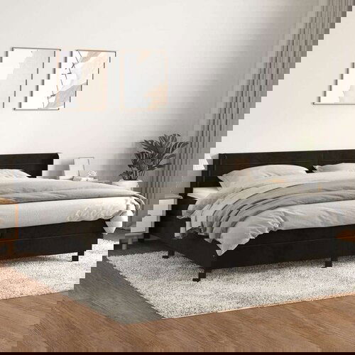  Box spring postelja z vzmetnico črna 200x200 cm žamet, (20896614) Cene