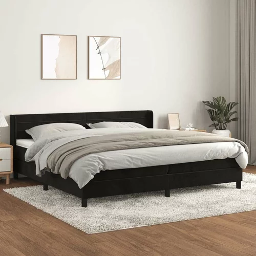  Box spring postelja z vzmetnico črna 200x200 cm žamet, (20896614)