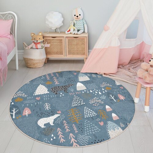 Mila Home Plavi periv dječji tepih &amp;oslash;120 cm Forest Land &amp;ndash; Slike