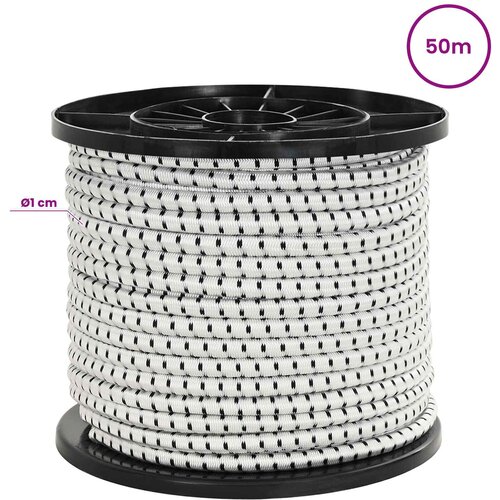  Bungee užadi s kukama 10 mm 50 m Crna i bijela PP i guma Slike