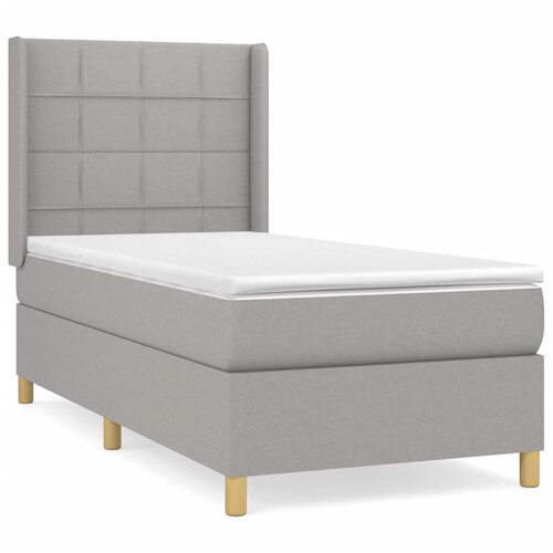 Maison Chic Box spring postelja - Vzmetna postelja z vzmetnico svetlo siva 90x190 cm blago SL13788, (21907287) Slike
