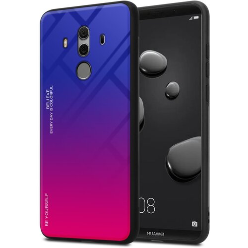 Cadorabo Ohi&scaron;je, združljiv s Huawei v vijolični - rdeči - dvobarvni za&scaron;čitni pokrov iz silikona TPU in hrbta iz kaljenega stekla, (20567555) Cene