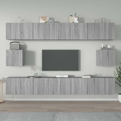  Komplet TV omaric 6-delni siva sonoma inženirski les, (20732977) Cene