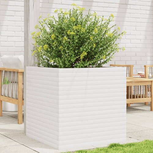VidaXL Vrtna sadilica bijela 70x70x68 5 cm od masivne borovine Slike