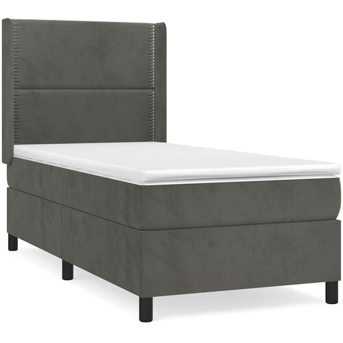Box spring krevet s madracem tamnosivi 80 x 200 cm bar&amp;scaron;unasti Slike