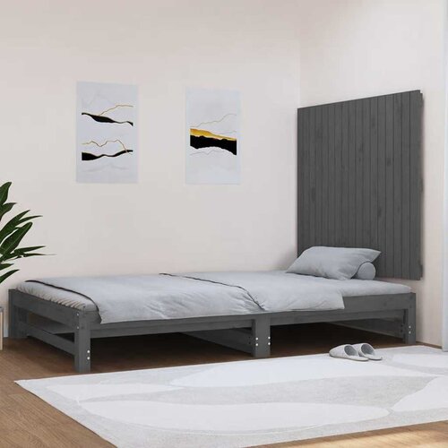 Zidno uzglavlje sivo 108 x 3 x 90 cm od masivne borovine Cene