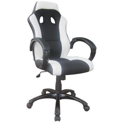 XORA GAMING STOL kovina, umetna masa, tekstil črna, bela Cene