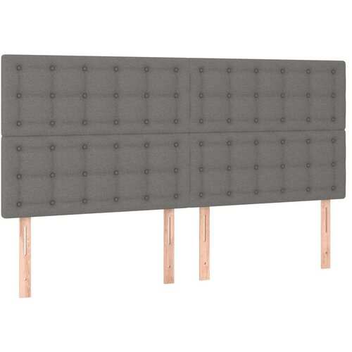  Krevet s oprugama i madracem tamnosivi 200 x 200 cm od tkanine Slike