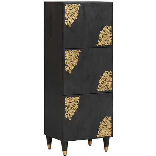 vidaXL Highboard s policom Crna 40 x 33 x 110 cm Čvrsto drvo manga Cijene