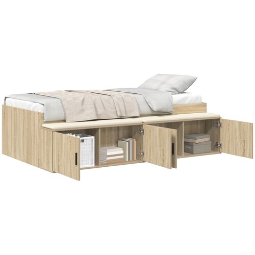 vidaXL Posteljn okvir za shranjevanje Sonoma hrast 90x200 cm, (22081816) Cene