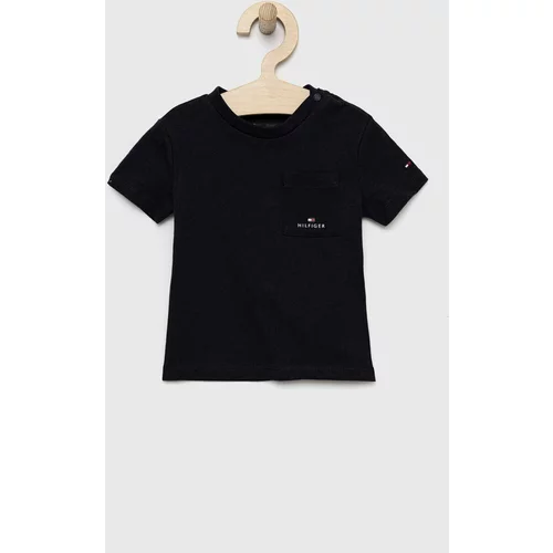 Tommy Hilfiger Dječja pamučna majica kratkih rukava boja: crna, glatki model
