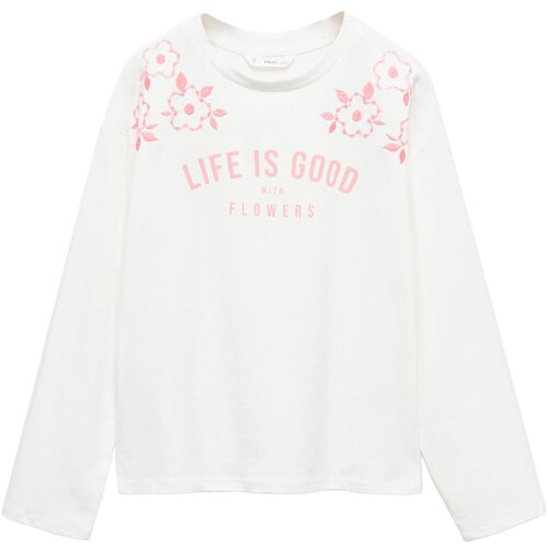 MANGO KIDS Majica svetlo roza / bela Slike